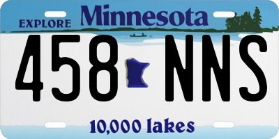 MN license plate 458NNS