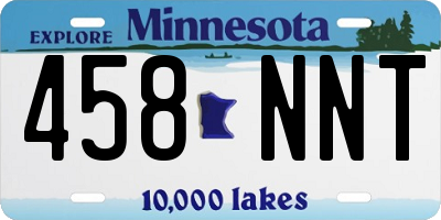 MN license plate 458NNT