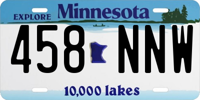 MN license plate 458NNW