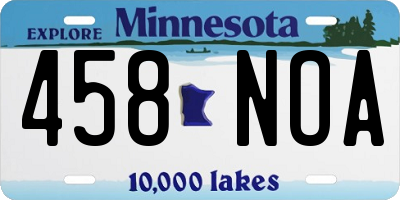 MN license plate 458NOA