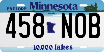 MN license plate 458NOB
