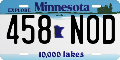 MN license plate 458NOD