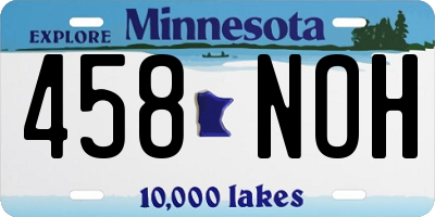 MN license plate 458NOH