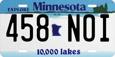 MN license plate 458NOI