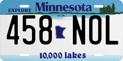 MN license plate 458NOL