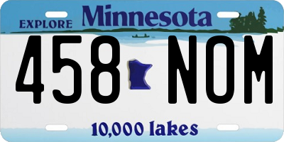 MN license plate 458NOM