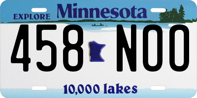 MN license plate 458NOO