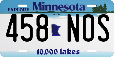 MN license plate 458NOS