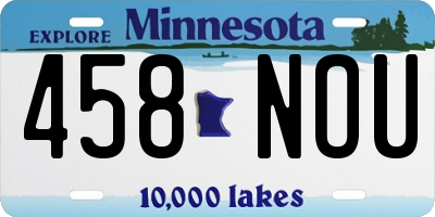 MN license plate 458NOU
