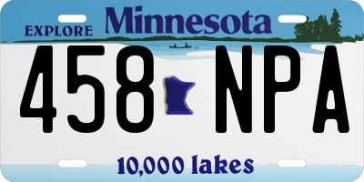 MN license plate 458NPA