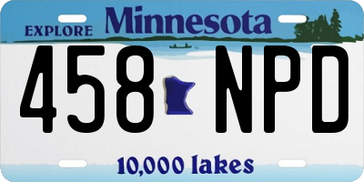 MN license plate 458NPD