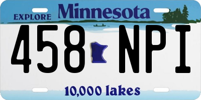 MN license plate 458NPI