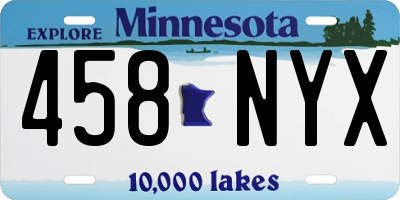 MN license plate 458NYX