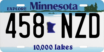 MN license plate 458NZD