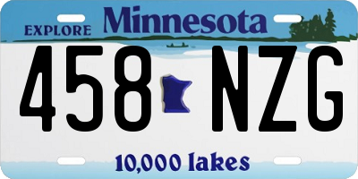 MN license plate 458NZG