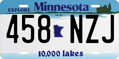 MN license plate 458NZJ