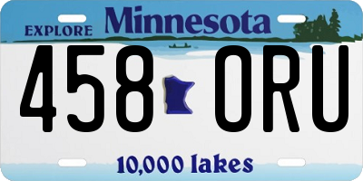 MN license plate 458ORU