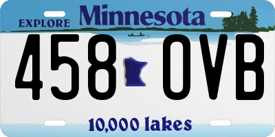 MN license plate 458OVB