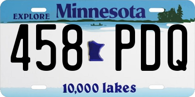 MN license plate 458PDQ