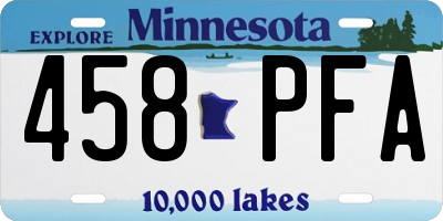 MN license plate 458PFA