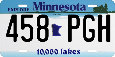 MN license plate 458PGH