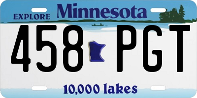 MN license plate 458PGT