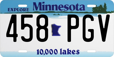 MN license plate 458PGV