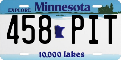 MN license plate 458PIT