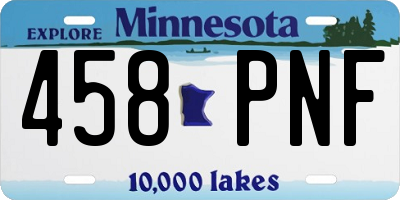 MN license plate 458PNF