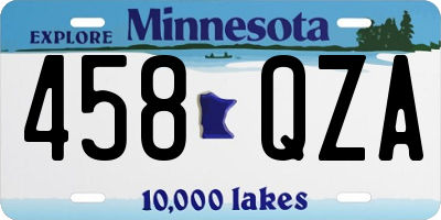 MN license plate 458QZA