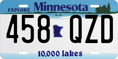 MN license plate 458QZD