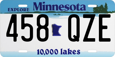MN license plate 458QZE