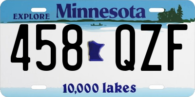 MN license plate 458QZF