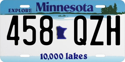 MN license plate 458QZH