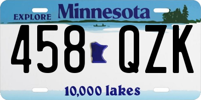 MN license plate 458QZK
