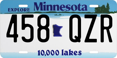 MN license plate 458QZR