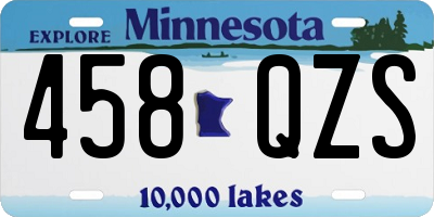 MN license plate 458QZS