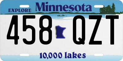 MN license plate 458QZT