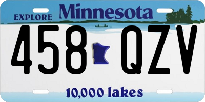 MN license plate 458QZV