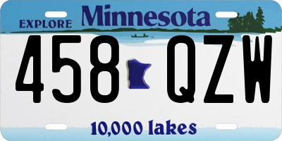 MN license plate 458QZW