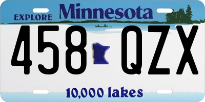 MN license plate 458QZX