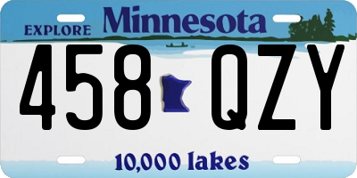MN license plate 458QZY