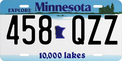 MN license plate 458QZZ