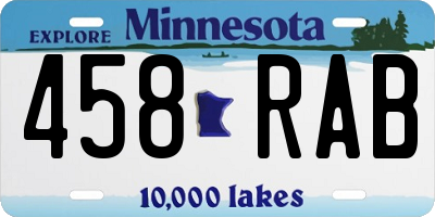 MN license plate 458RAB