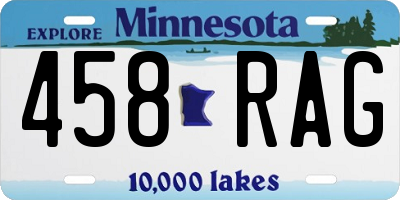 MN license plate 458RAG