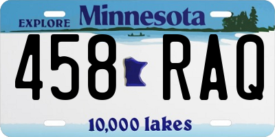 MN license plate 458RAQ