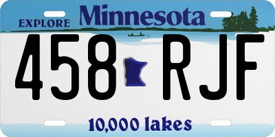 MN license plate 458RJF