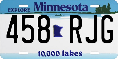 MN license plate 458RJG