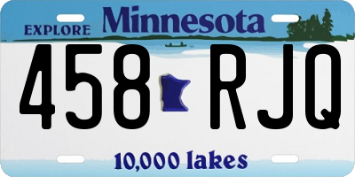 MN license plate 458RJQ