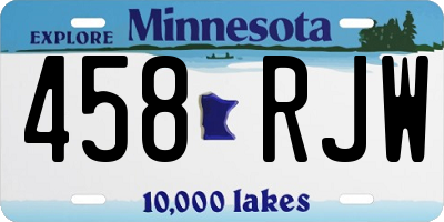 MN license plate 458RJW